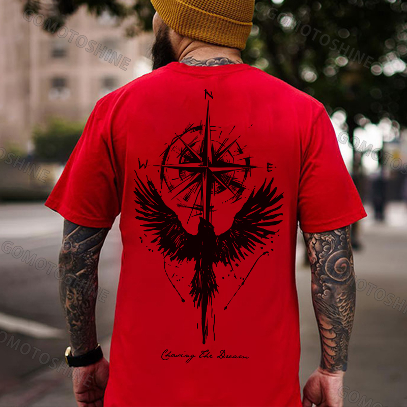 CHASING THE WAY The Guiding Eagle Print Men's T-Shirt
