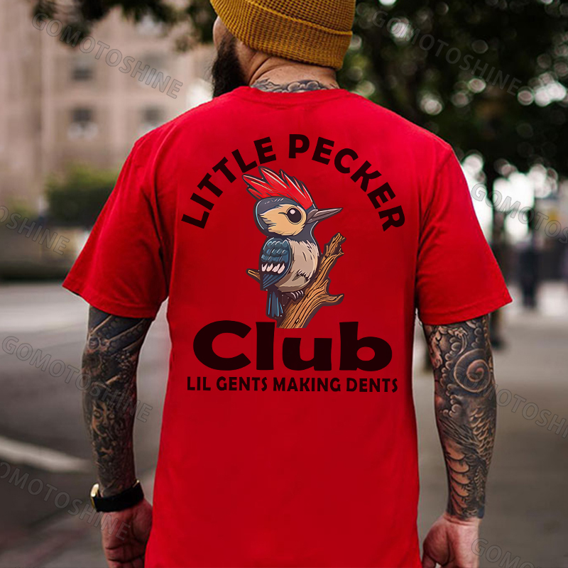 LITTLE PECKER CLUB Woodpecker Print Men's T-Shirt