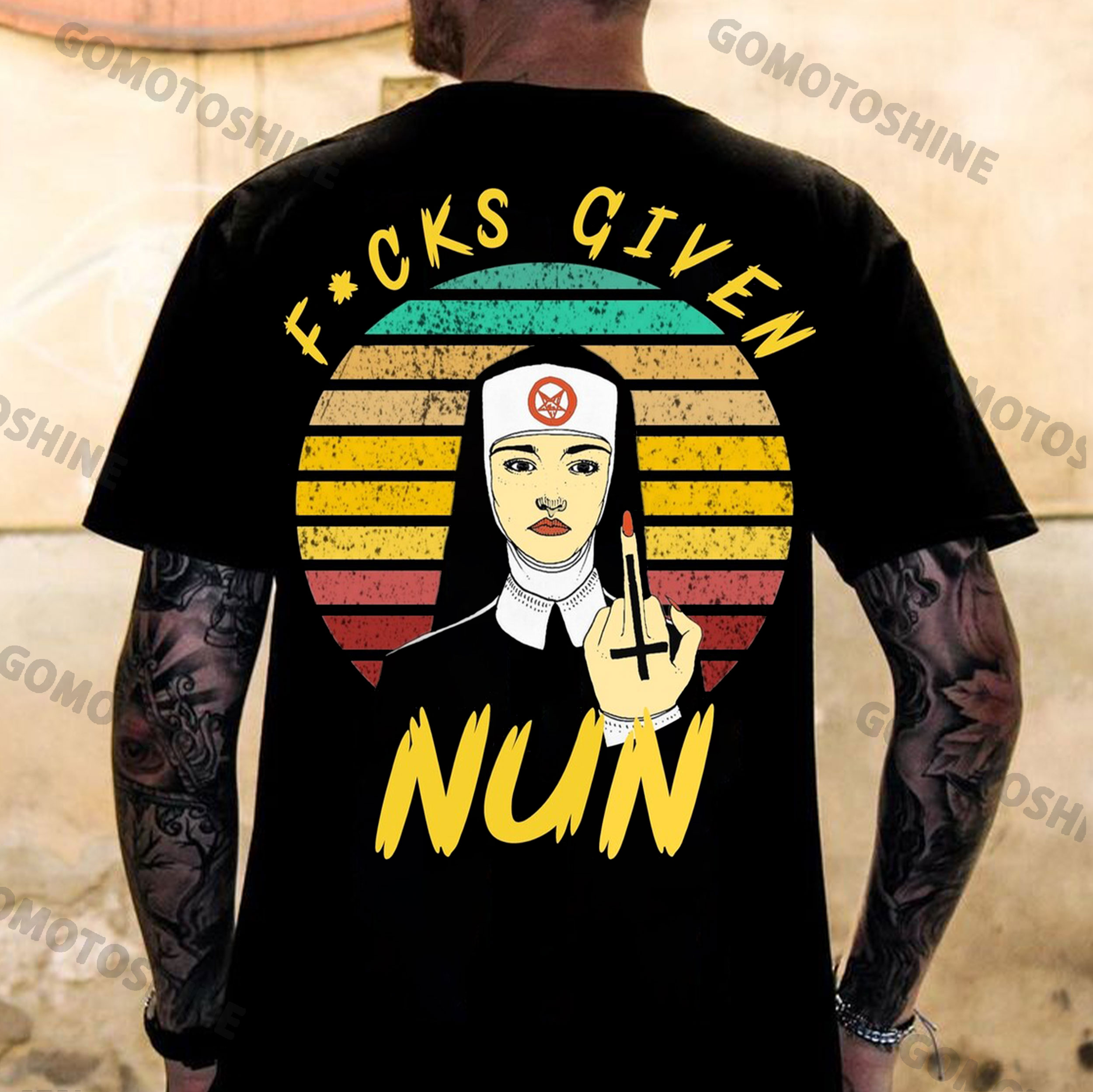 FUCKS GIVEN NUN Defiant Nun Print Men's T-Shirt