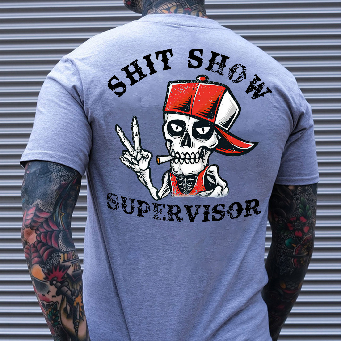 SHIT SHOW SUPERVISOR Skull Print T-Shirt Image - 3