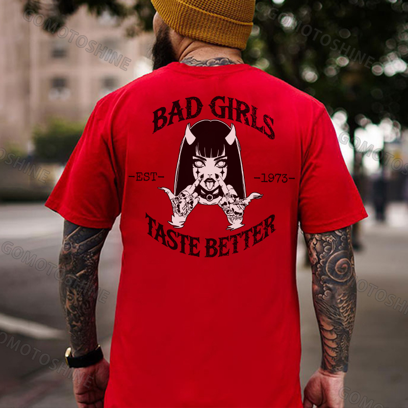 BAD GIRLS TASTE BETTER Defiant Devil Girl Print Men's T-Shirt