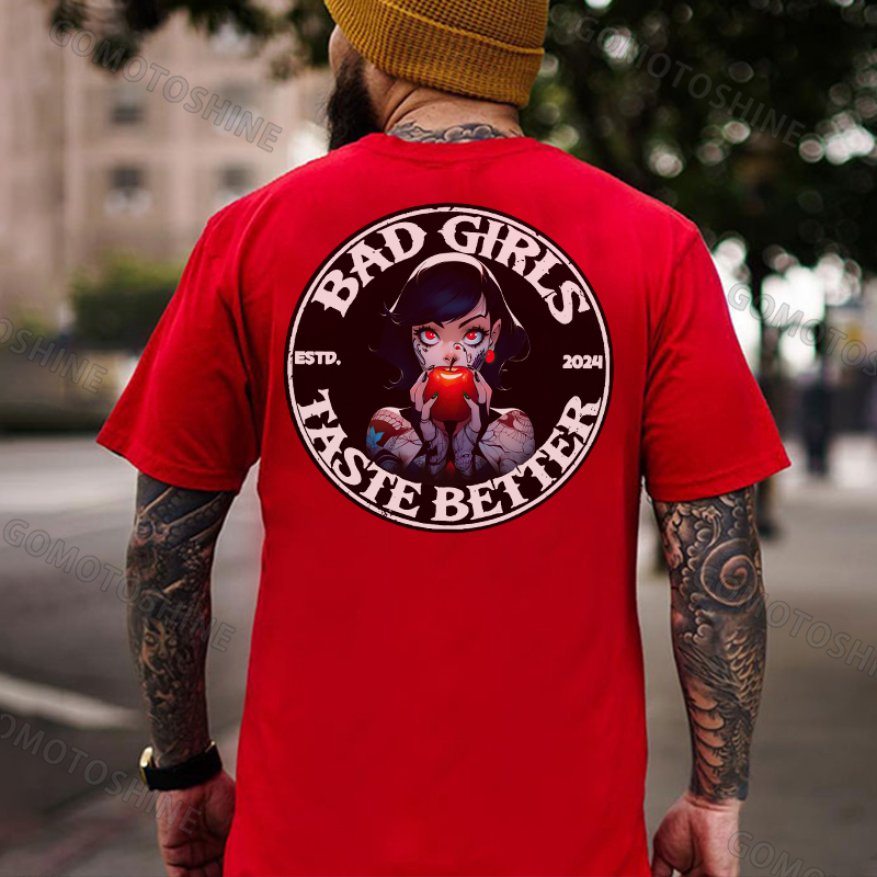 BAD GIRLS TASTE BETTER Bad Girl And Poison Apple Print Men's T-Shirt