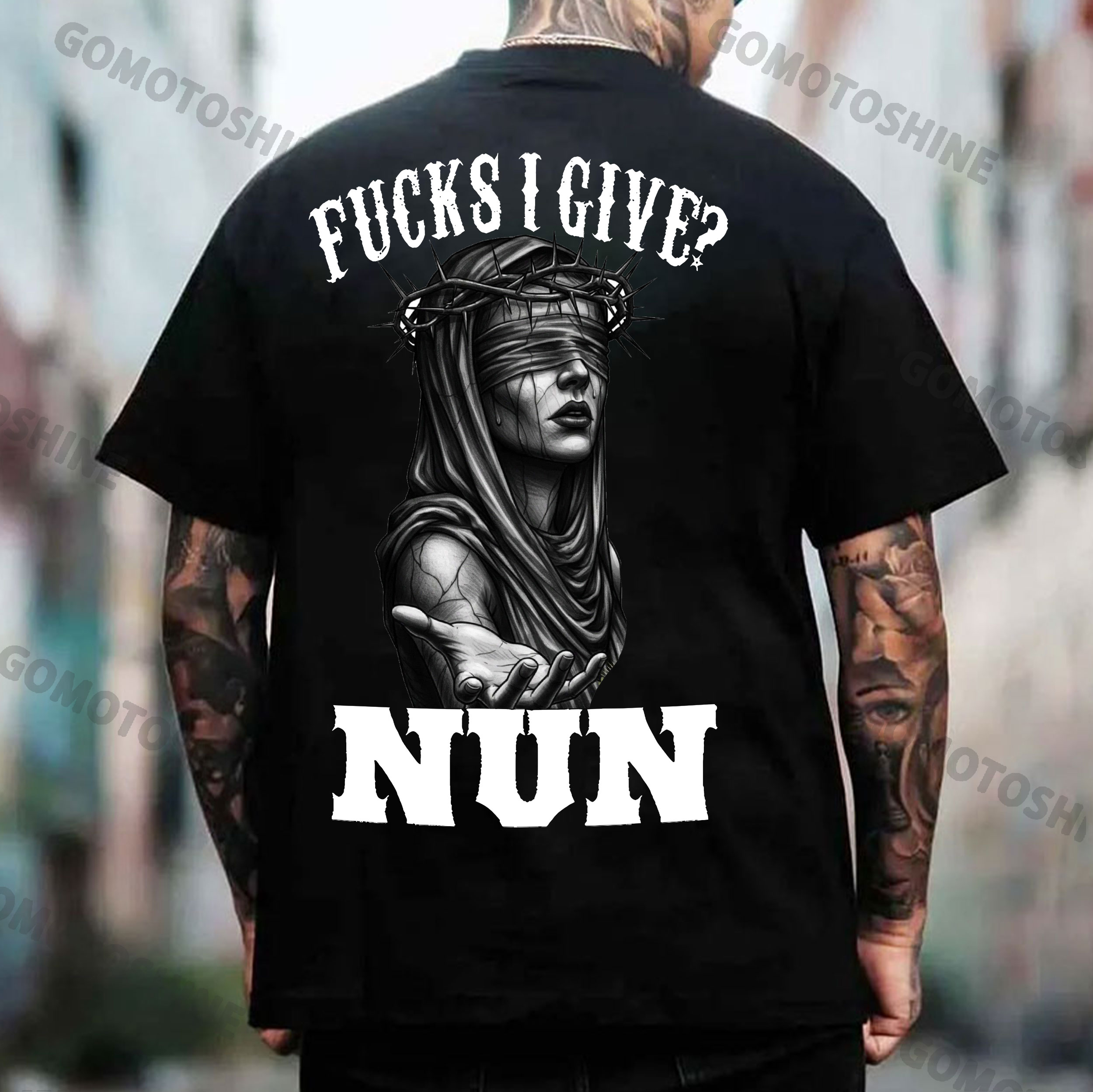 FUCKS I GIVE NUN Thorn Nun Print Men's T-Shirt