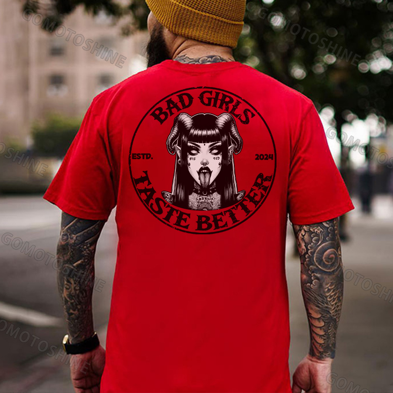 BAD GIRLS TASTE BETTER Devil Girl Print Men's T-Shirt