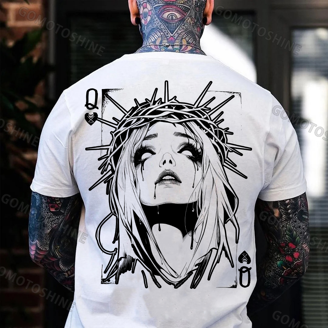 POKER Q Thorn queen Print Men's T-Shirt