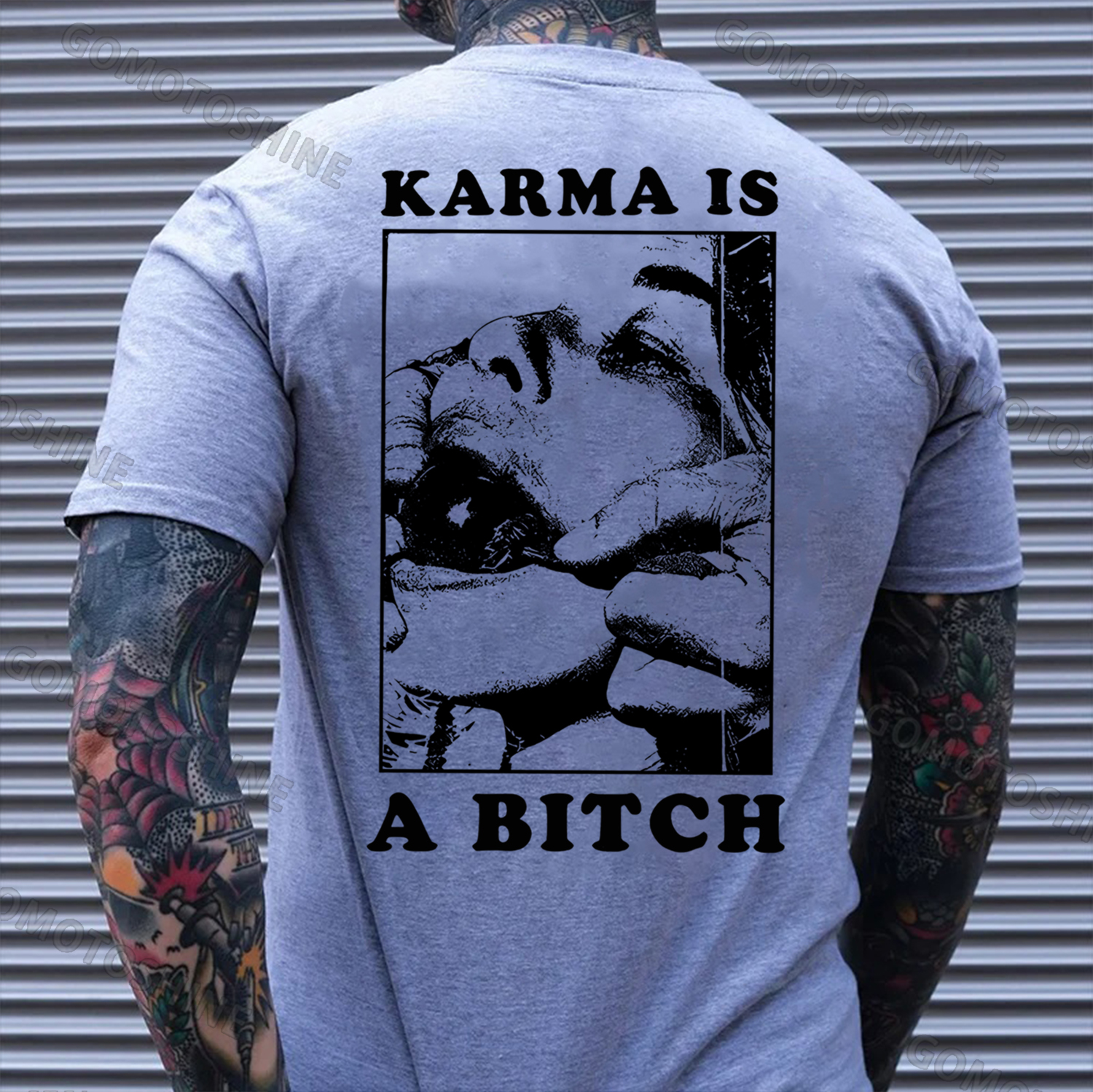 KARMA IS A BITCH Ball Gag Woman Print Men's T-Shirt