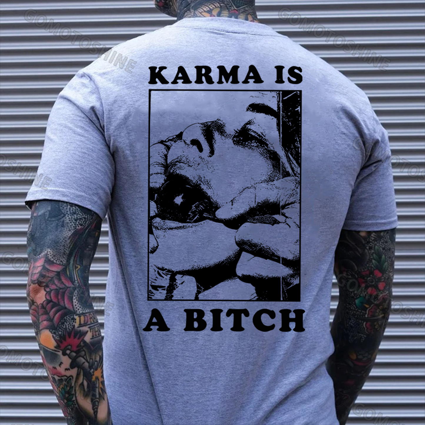 KARMA IS A BITCH Ball Gag Woman Print Men's T-Shirt