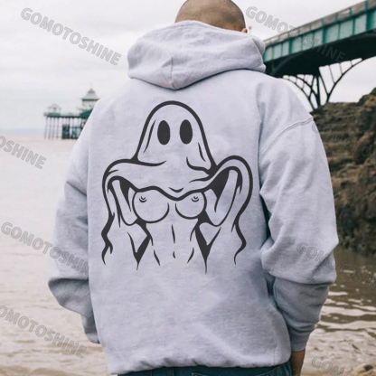 Naughty Ghost with Sexy Boobs Graphic Print Hoodie