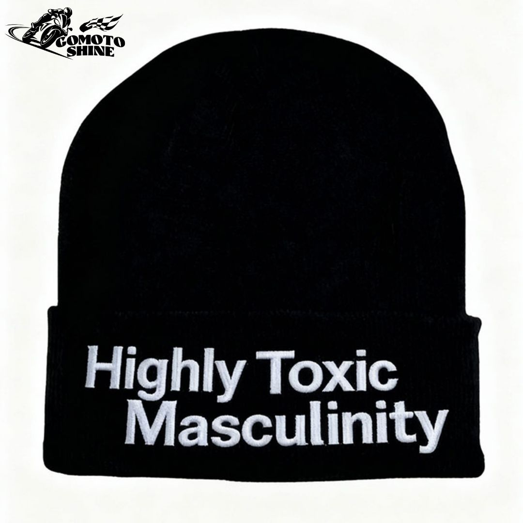Highly Toxic Masculinity Embroidery Knit Cuffed Beanie