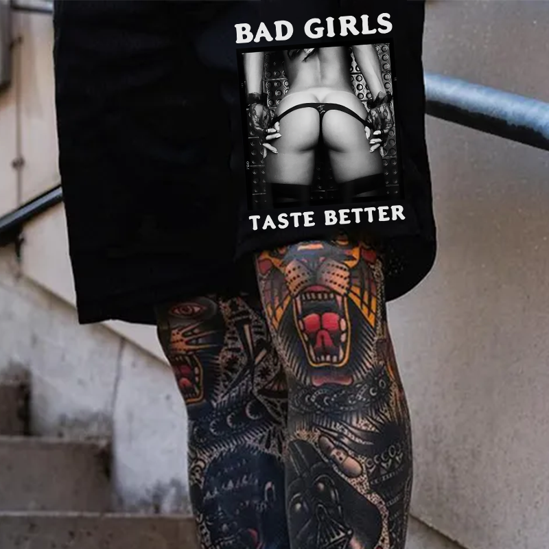 BAD GIRLS TASTE BETTER Sexy Woman Bundle Game Print Men's Shorts