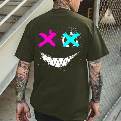 Evil Emoji Graphic Black Print T-Shirt