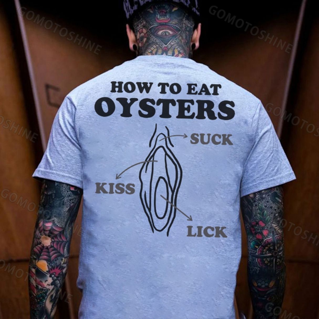 HOW TO EAT OYSTERS SUCK KISS LICK Print Men's T-shirt