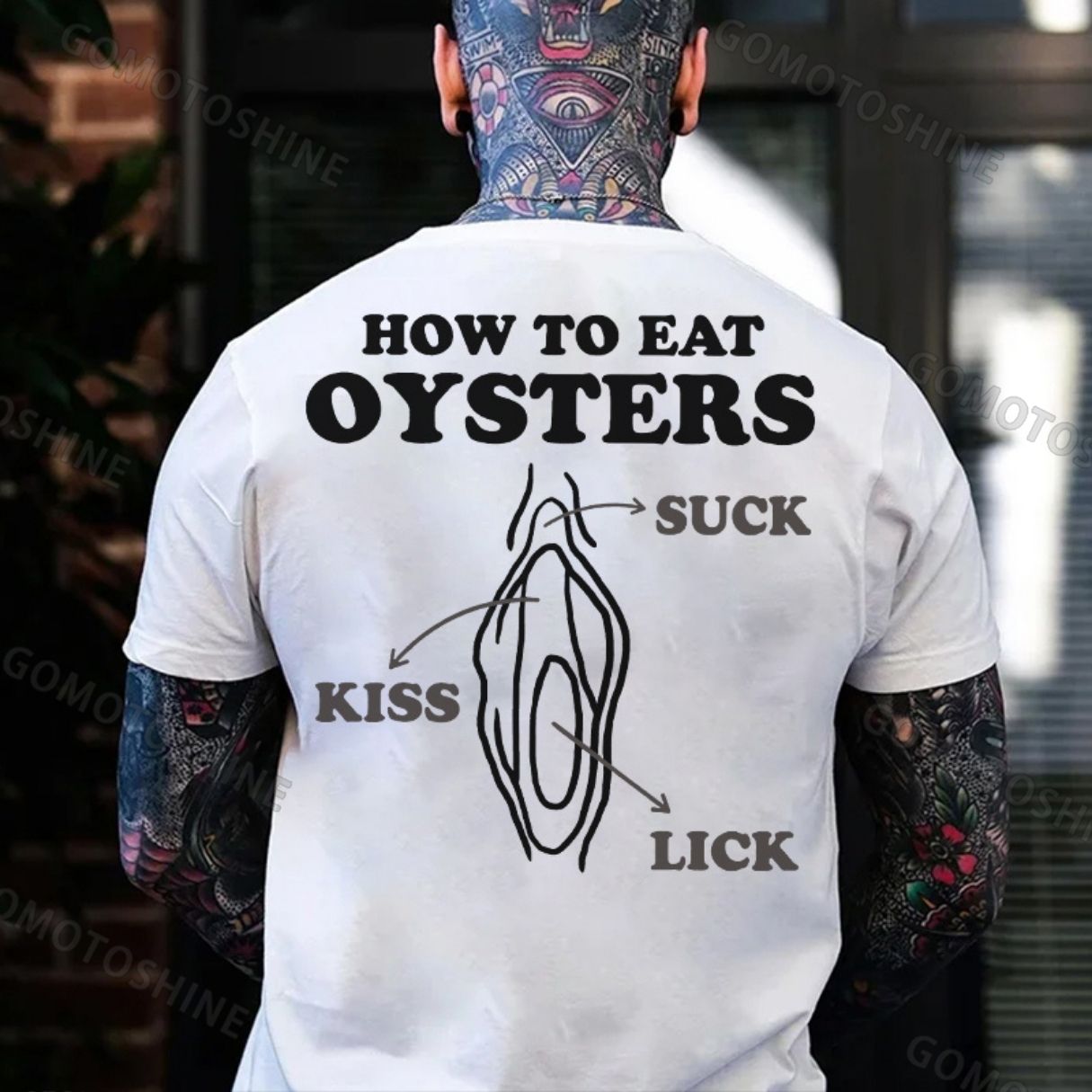 HOW TO EAT OYSTERS SUCK KISS LICK Print Men's T-shirt
