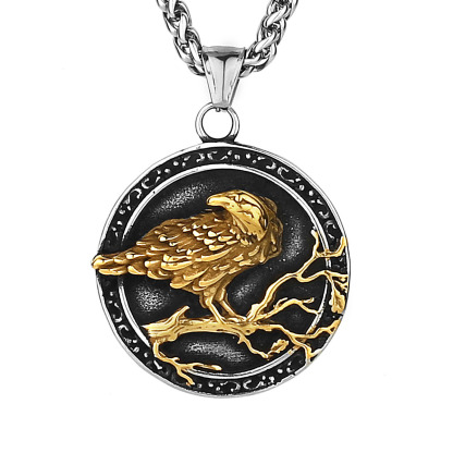 Viking Crow Men's Titanium Steel Necklace