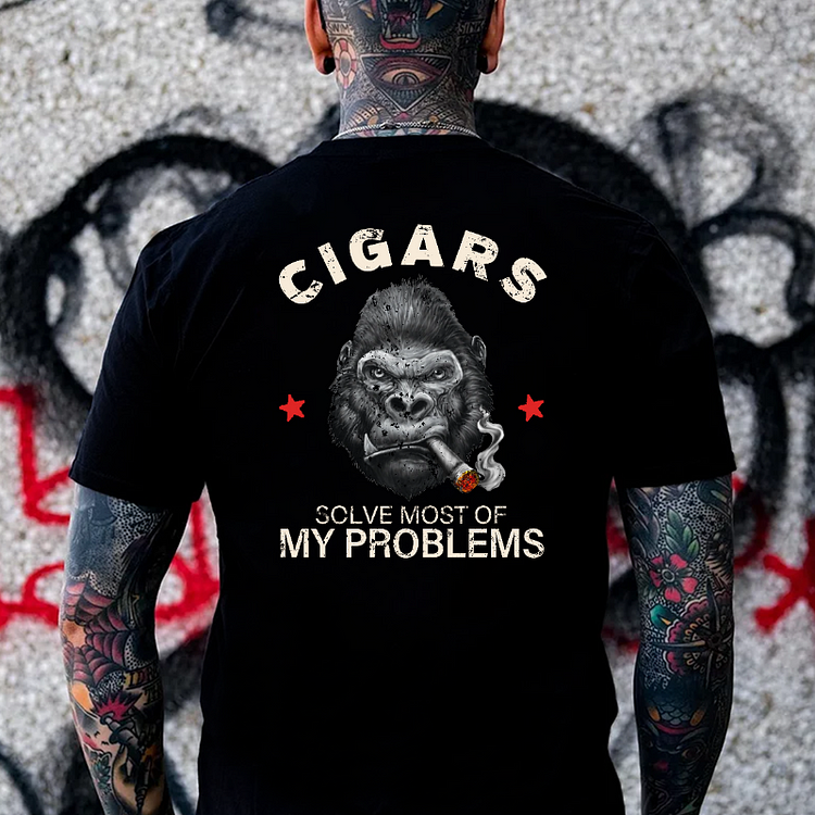 CIGARS SOLVE MOST OF MY PROBLEMS Print T-Shirt