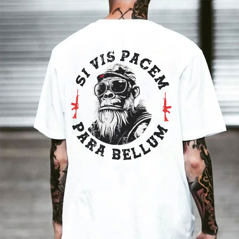 SI VIS PACEM PARA BELLUM Chimpanzee Print Men's T-shirt