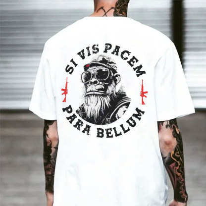 SI VIS PACEM PARA BELLUM Chimpanzee Print Men's T-shirt