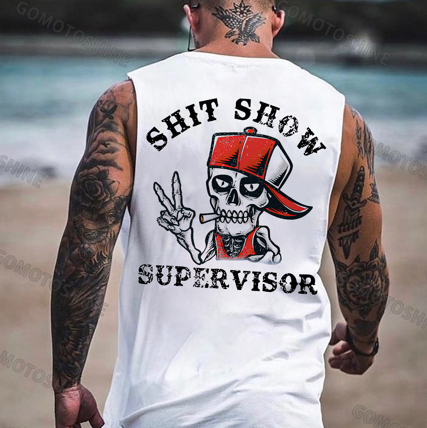 SHIT SHOW SUPERVISOR Skeleton Print Men's Vest