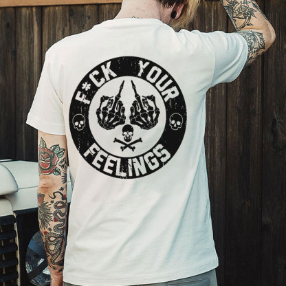 FUCK YOUR FEELINGS Bone Hand Print Men's T-Shirt