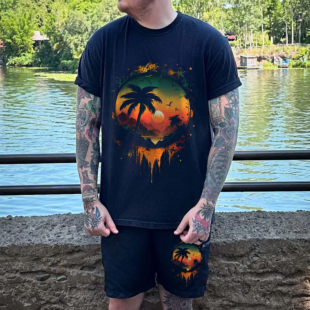Holiday Paradise Print Men's Suit
