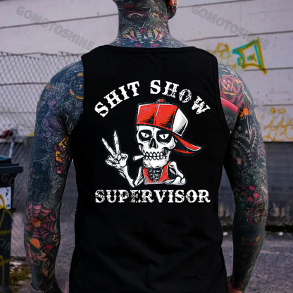 SHIT SHOW SUPERVISOR Skeleton Print Men's Vest
