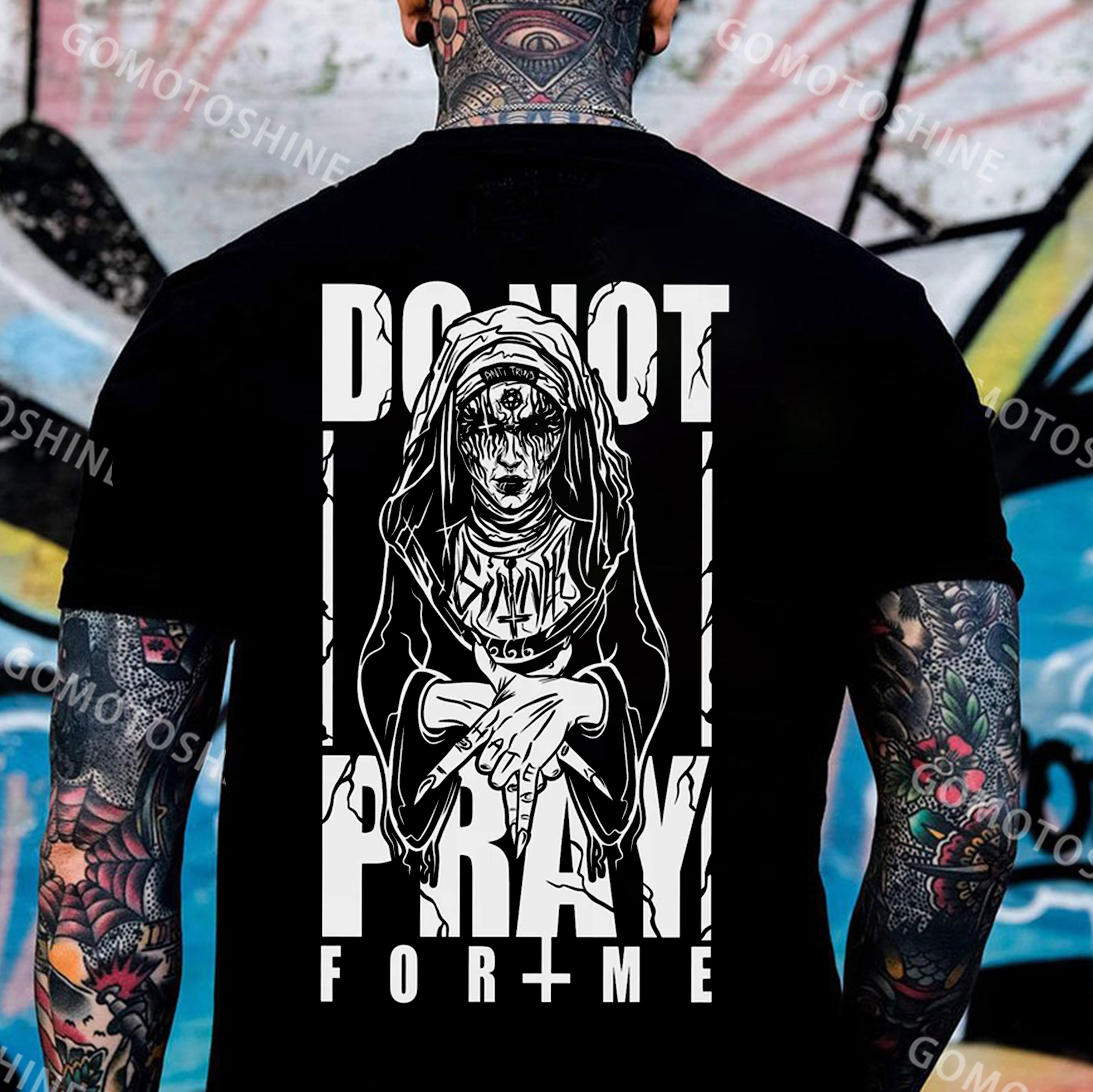 DO NOT PRAY FOR ME Evil Nun Print Men's T-Shirt
