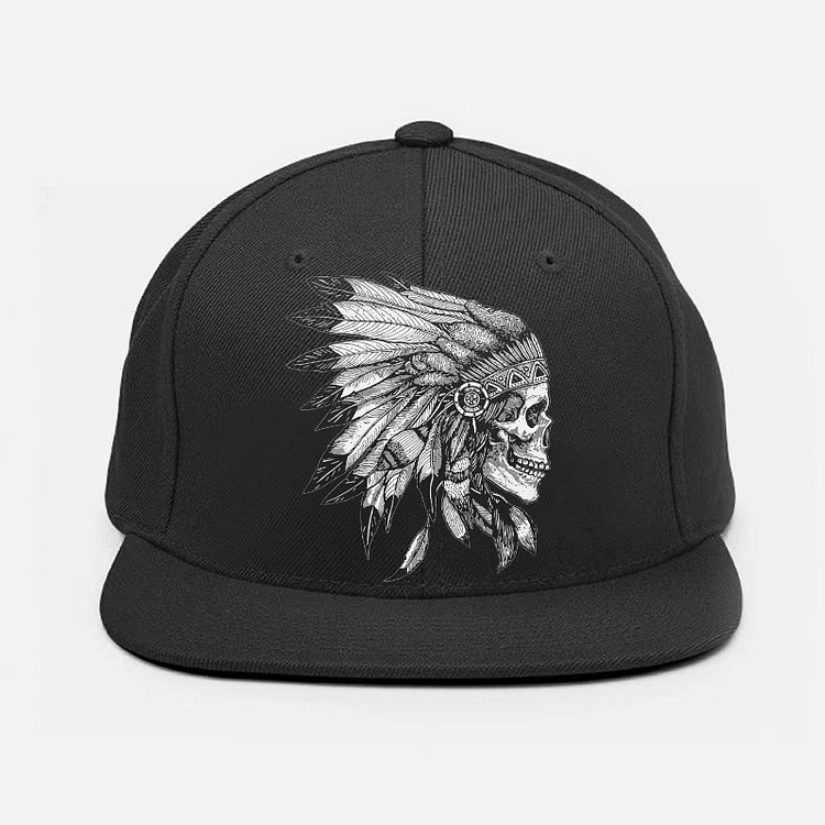 Tribal Feather Skull Fashion Cap