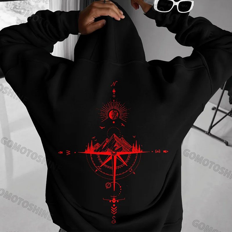 Compass Print Men's Hoodie