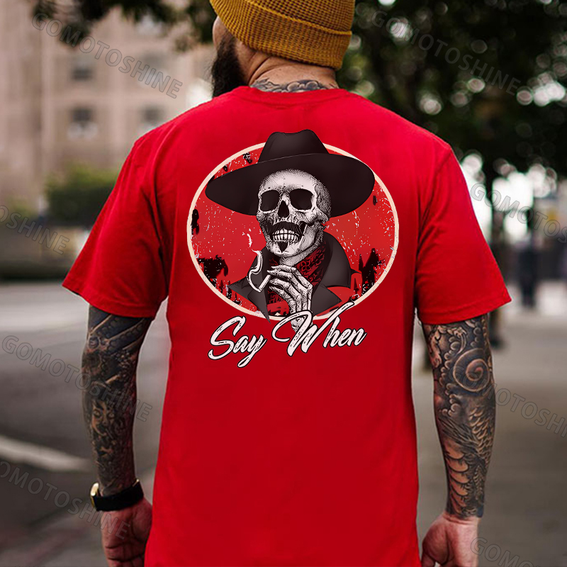 SAY WHEN Skeleton Print Men's T-Shirt