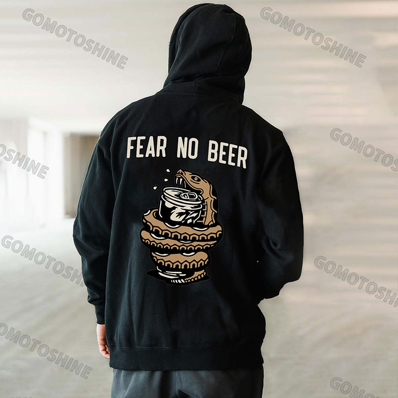 FEAR NO BEER Snake Print Men's Hoodie