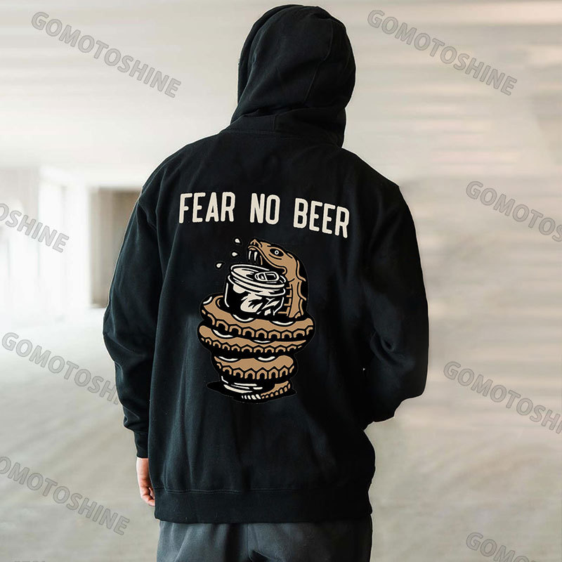 FEAR NO BEER Snake Print Men's Hoodie