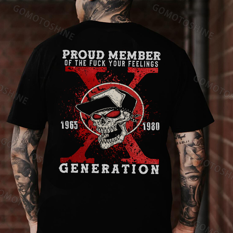 PROUD MEMBER GENERATION Skull Print Men's T-Shirt