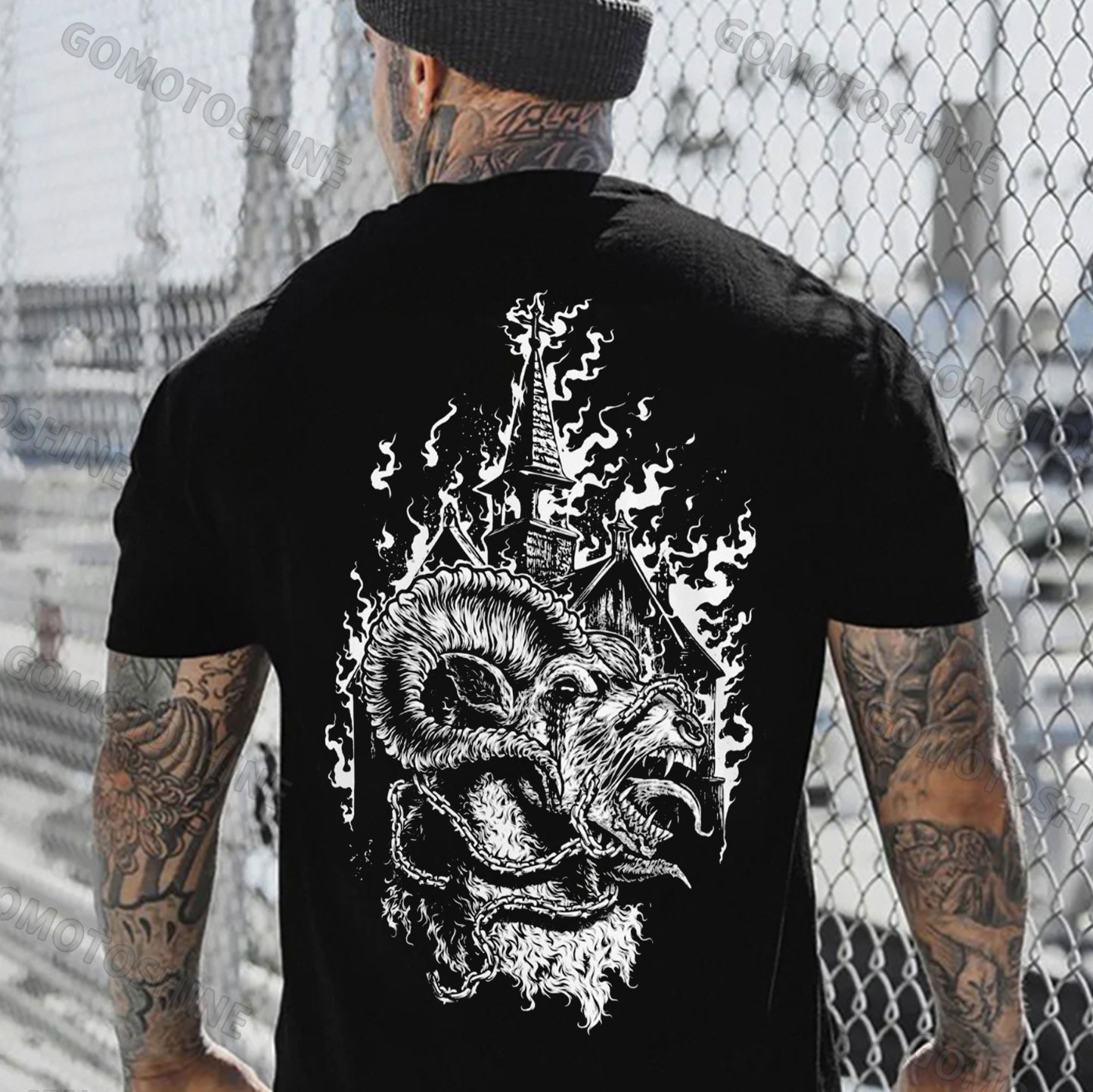 Evil Sheep Church Print Men's T-Shirt