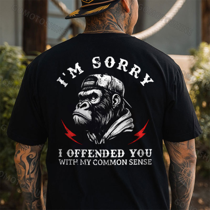 I'M SORRY I OFFENDED YOU Chimpanzee Print Men's T-Shirt