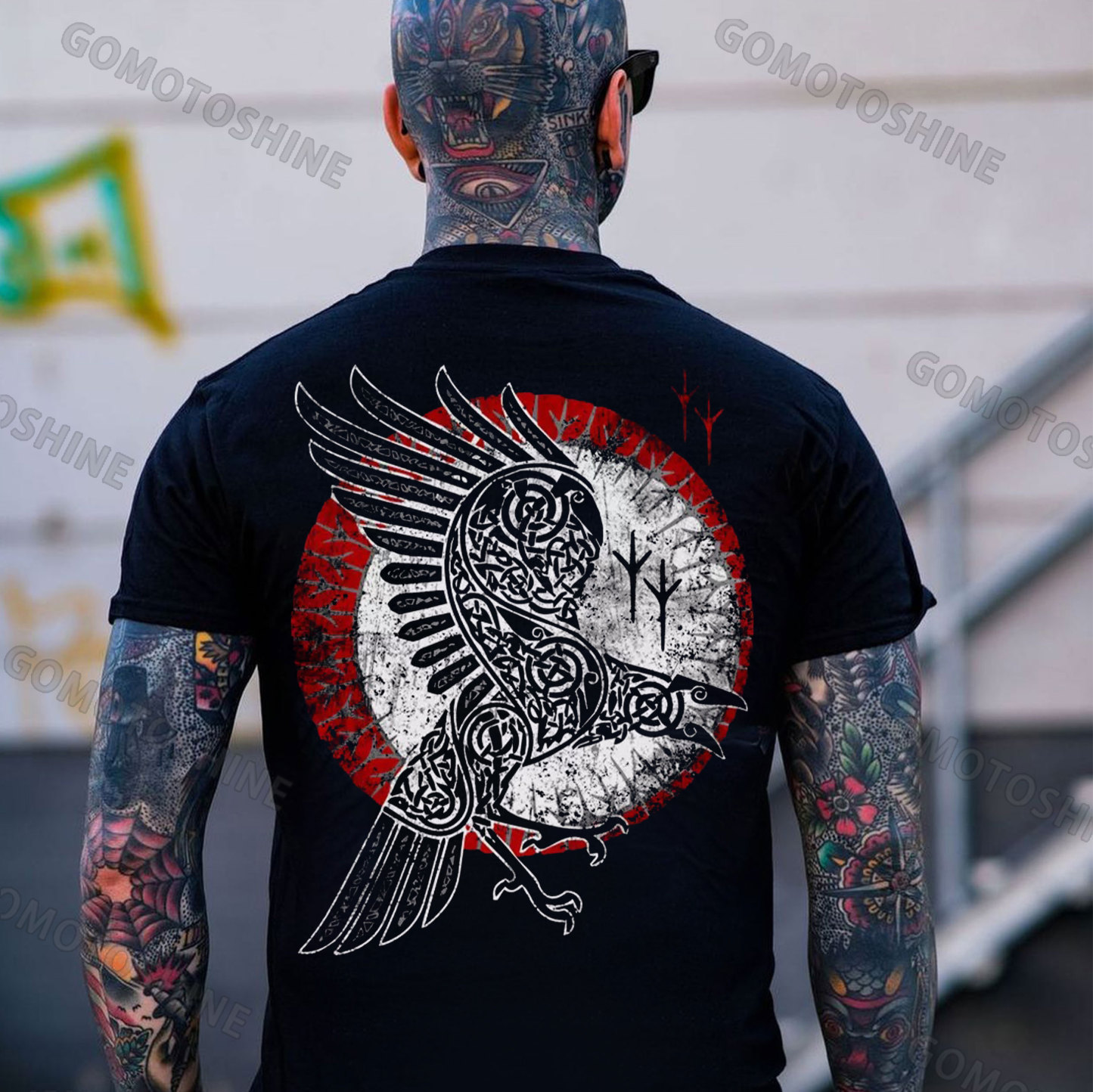 Mechanical Crow Print Men's T-Shirt