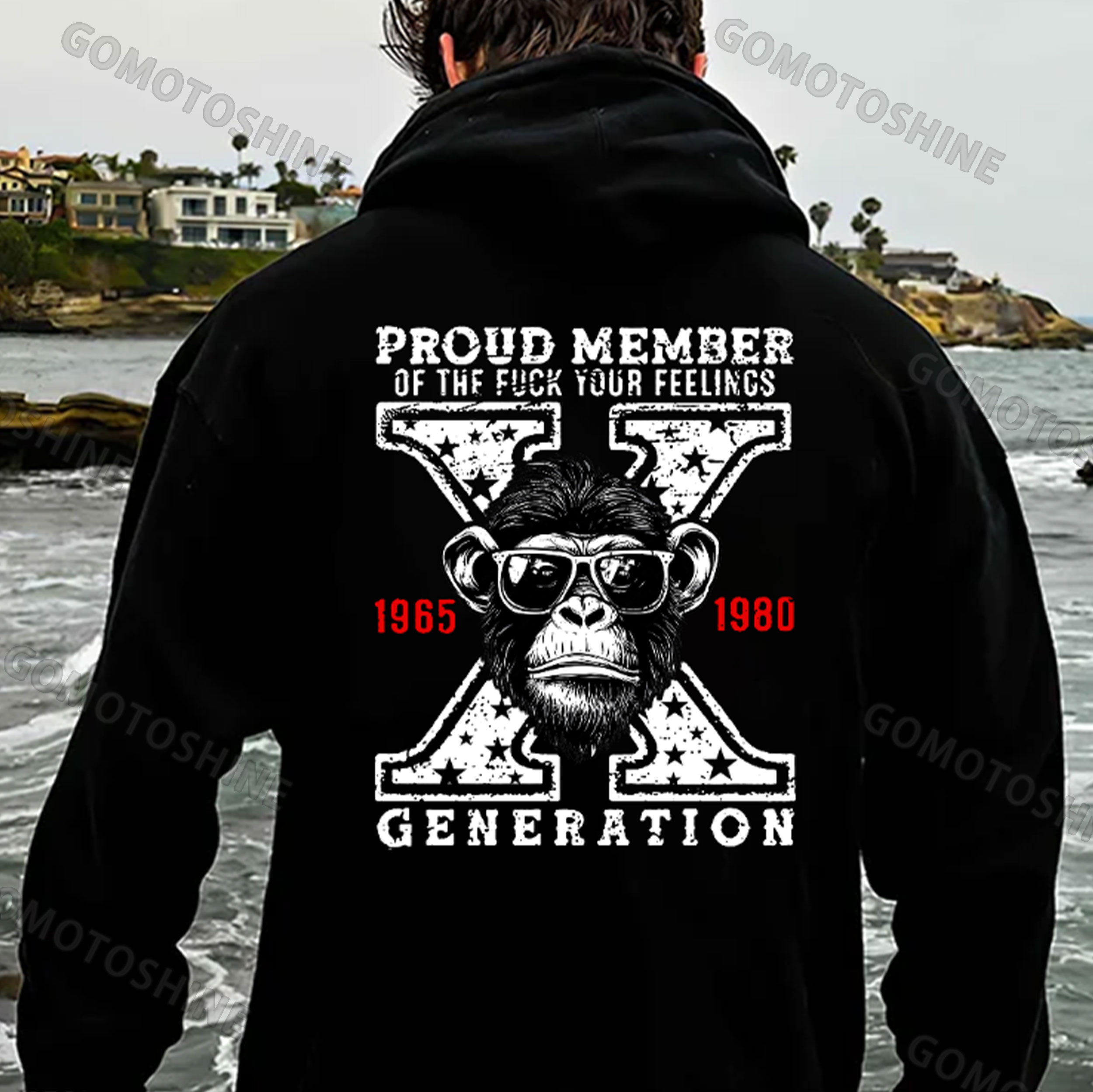 PROUD MEMBER OF THE FUCK YOUR FEELINGS Monkey Print Men's Hoodie
