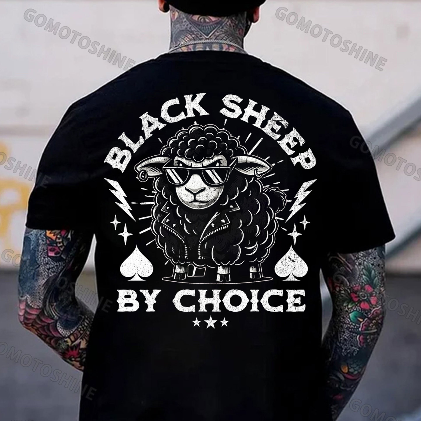BLACK SHEEP BY CHOICE Cool Sheep Print Men's T-Shirt