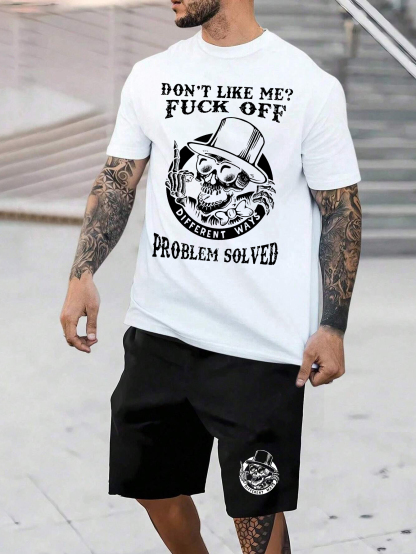 DON'T LIKE ME FUCK OFF Skeleton Print Men's Suit