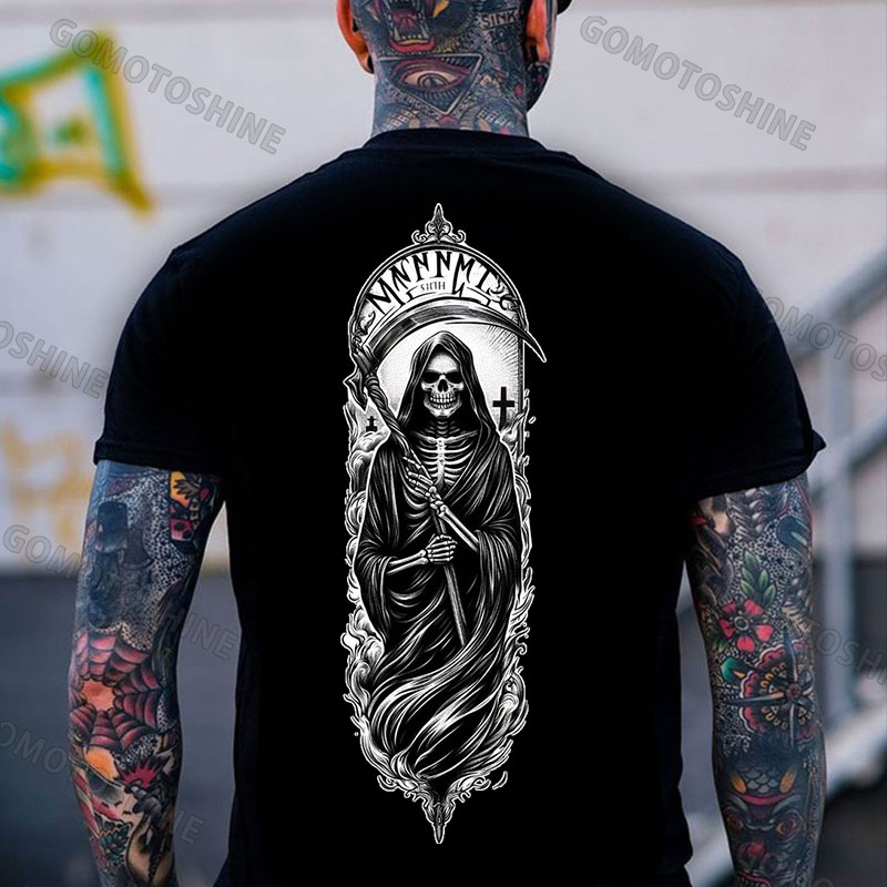 Skeleton Grim Reaper Print Men's T-Shirt