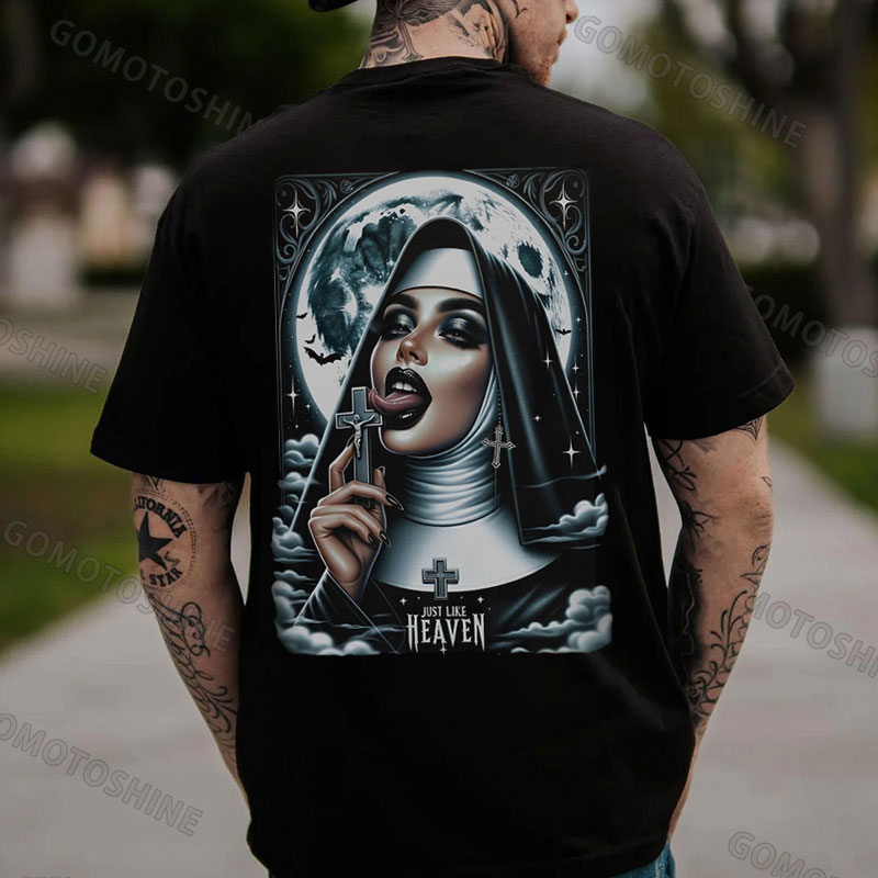 JUST LIKE HEAVEN Dirty Nun Print Men's T-Shirt
