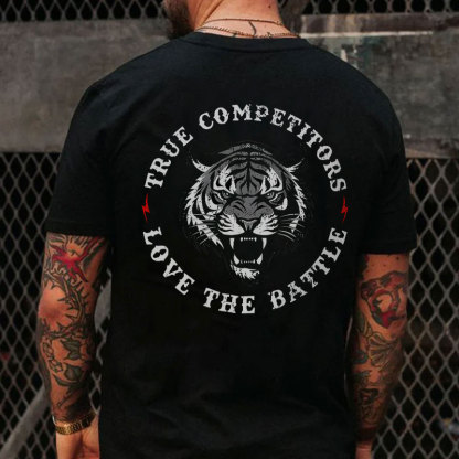 TRUE COMPETITORS Fierce Tiger Black Print T-Shirt