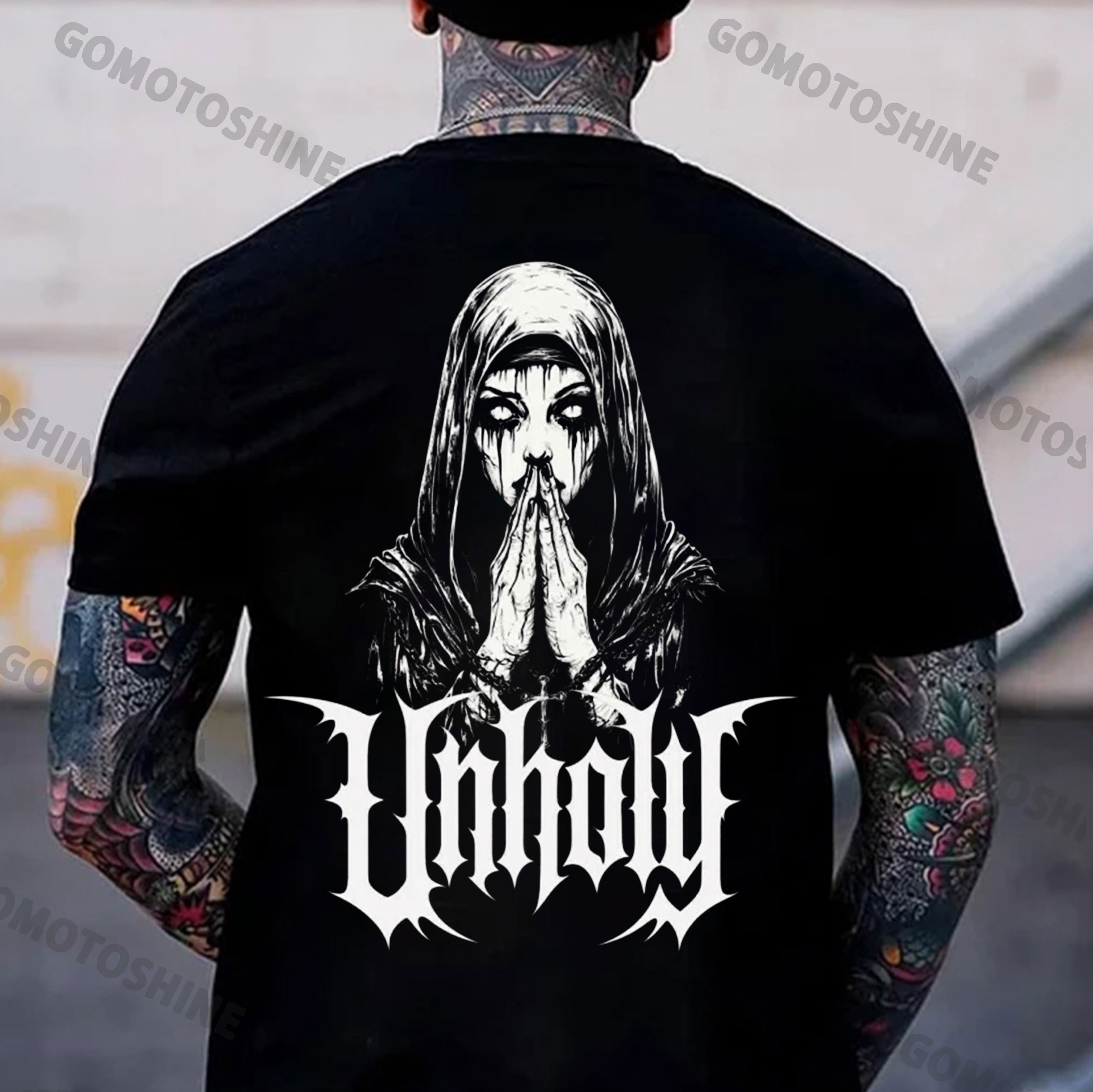UNHOLY Bleeding Nun Print Men's T-Shirt