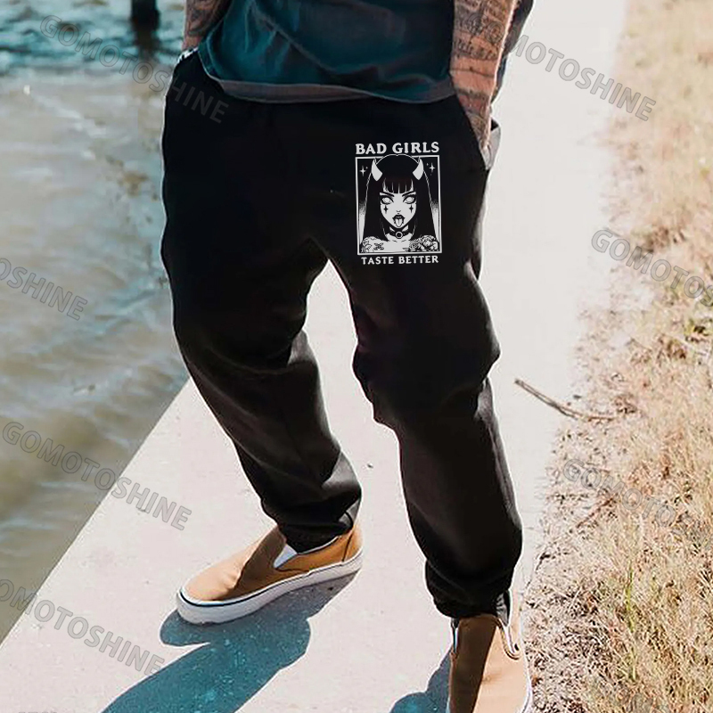 BAD GIRLS TASTE BETTER Devil Girl Men's Print Sweatpants