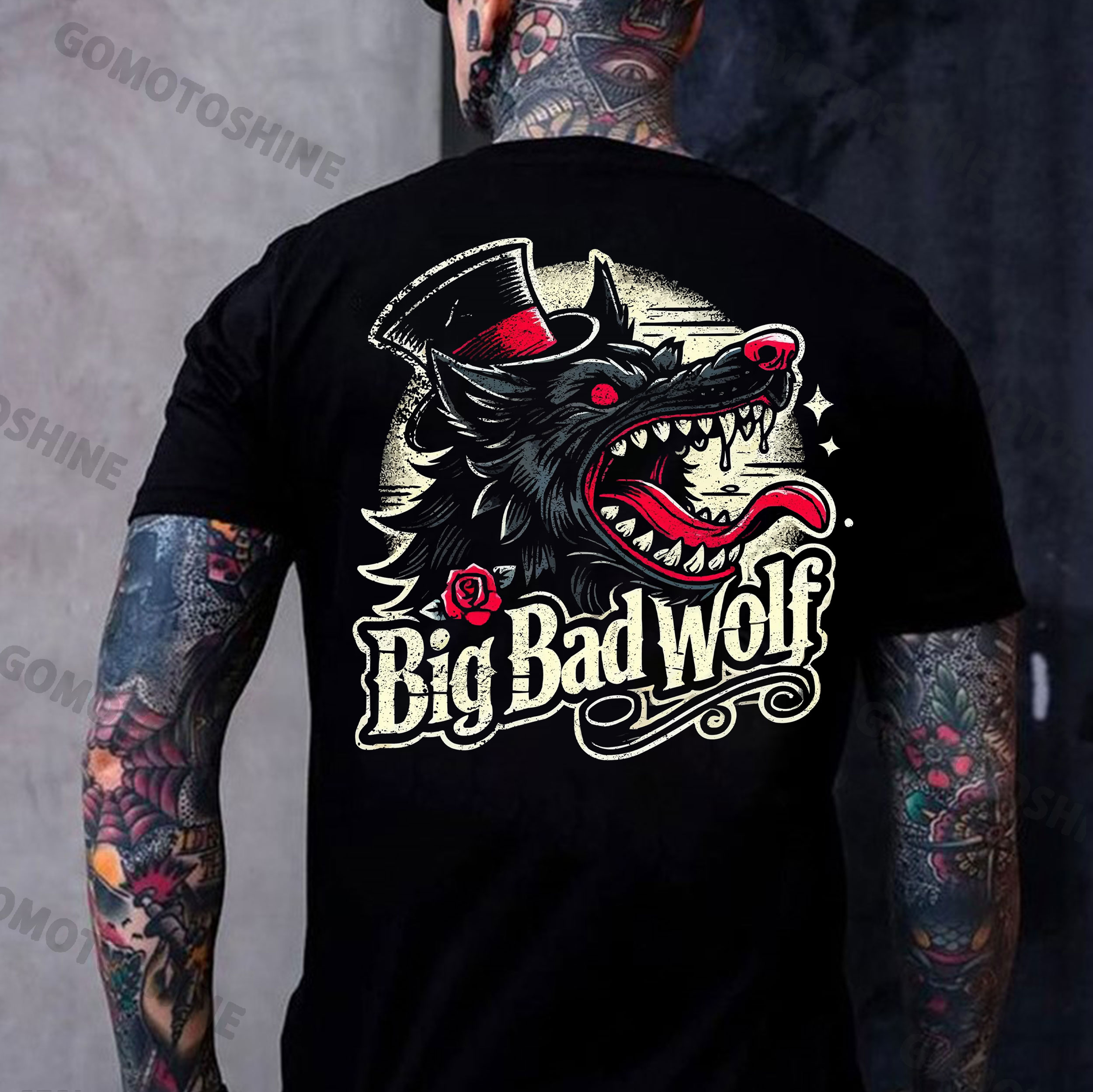 BIG BAD WOLF Print Men's T-Shirt