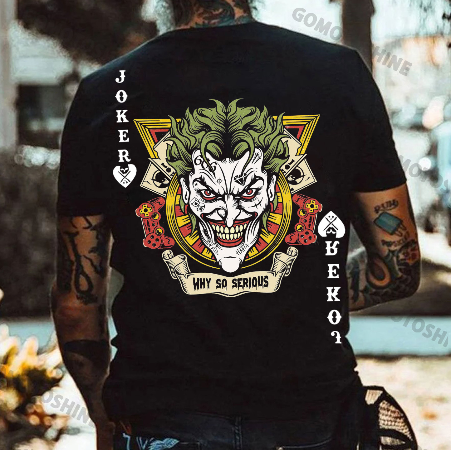 POKER JOKER WHY SO SERIOUS Spades Joker Print Men's T-Shirt