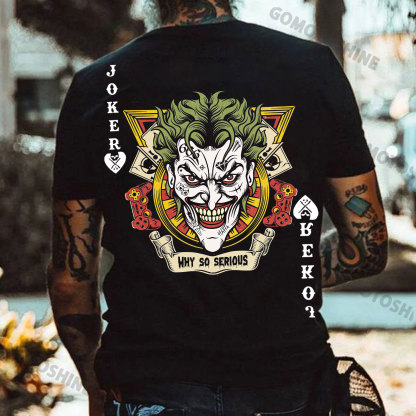 POKER JOKER WHY SO SERIOUS Spades Joker Print Men's T-Shirt