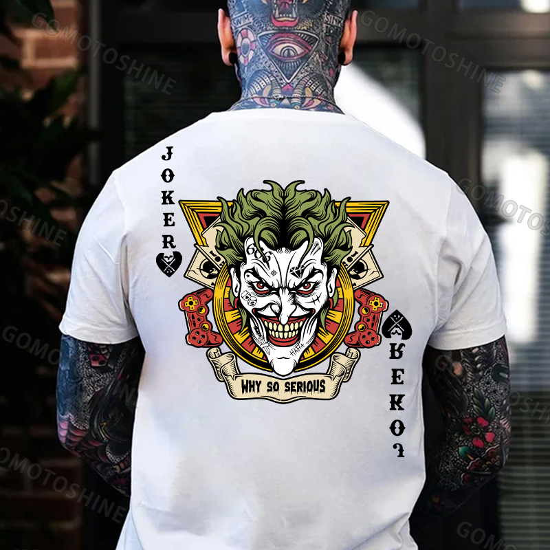 POKER JOKER WHY SO SERIOUS Spades Joker Print Men's T-Shirt