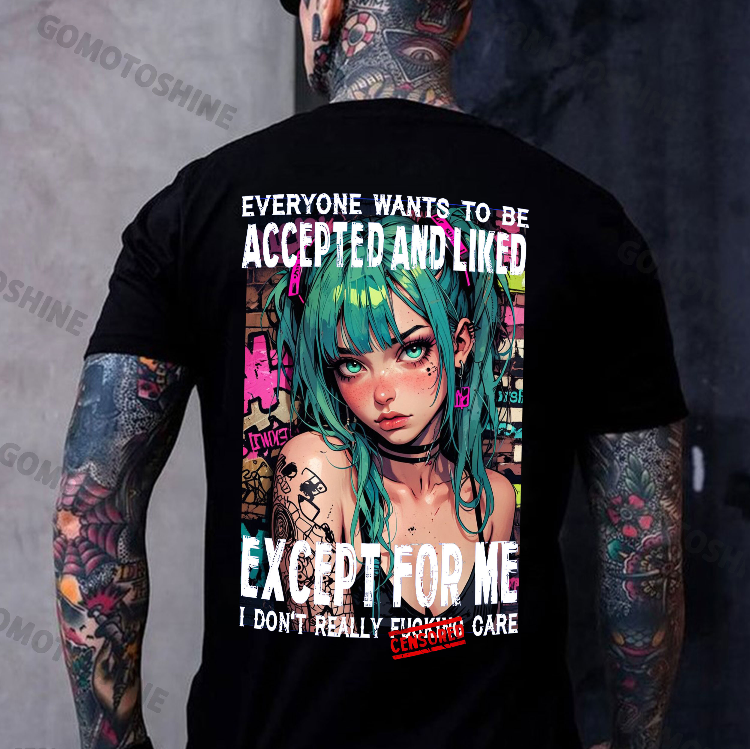 EVERYONE WANTS TO BE ACCEPTED Tattooed Sweetheart Girl Print Men's T-Shirt