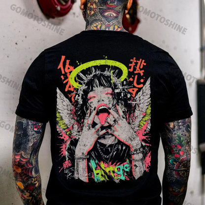 Crazy Angel Girl Print Men's T-Shirt