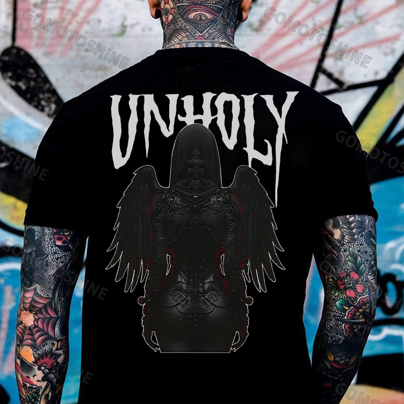 UNHOLY Fallen Angel Print Men's T-Shirt
